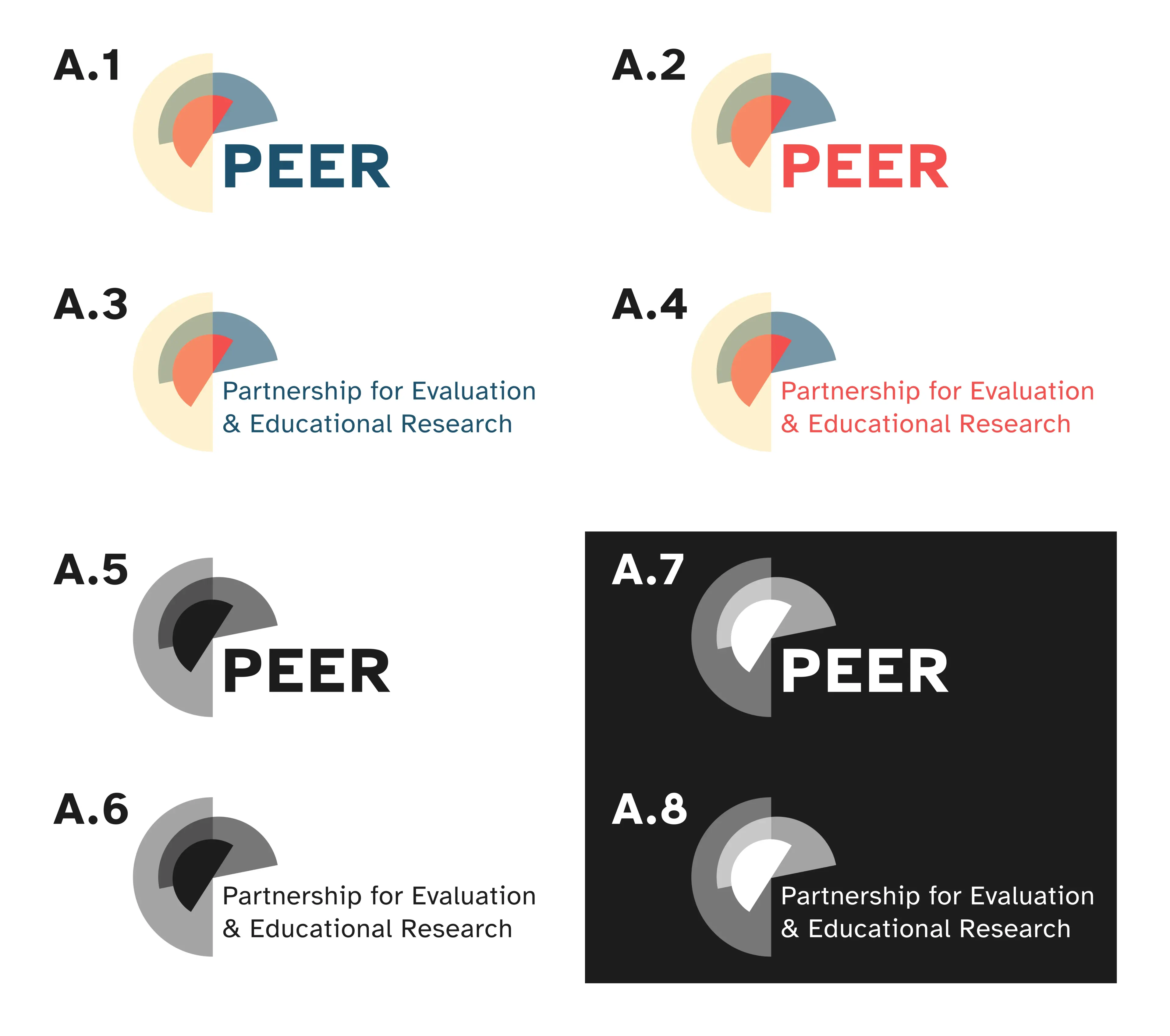 Logo variations arranged on a grid.